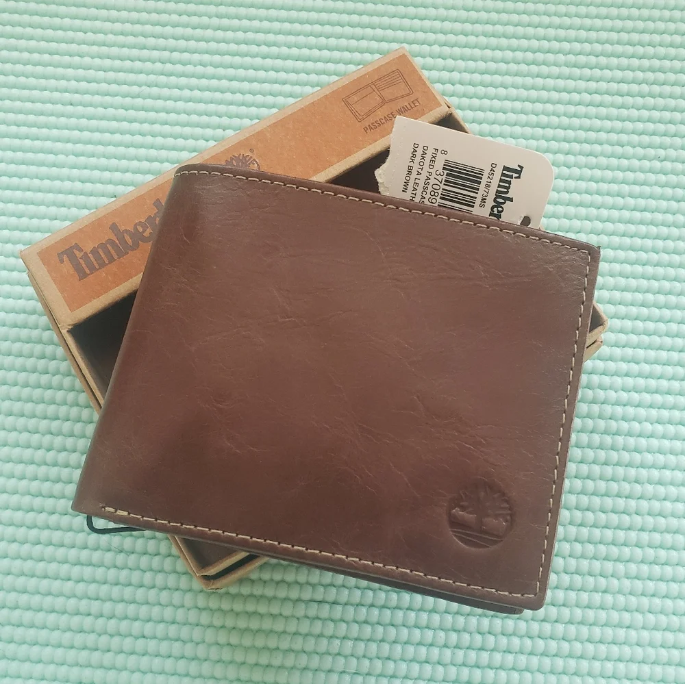 Timberland Passcase Wallet Dakota Leather Dark Brown